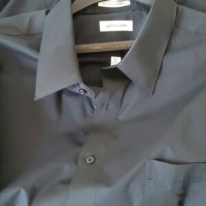 Pierre cardin 55%cott45%poly black dress shirt Big 3XL 19-19 1/2 34/35